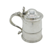 Queen Anne Britannia Silver Lidded Pint Tankard Antique 1710 London
