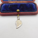 Sterling Silver Half a Heart for Bestfriends Charm Pendant Vintage c1970