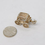 Sterling Silver Horse Drawn Carriage Charm Pendant Vintage c1970