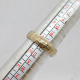 Sterling Silver Star Patterned Florin Coin Band Ring Antique c1940 Size S 1/2