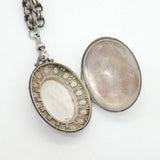 Victorian Sterling Silver Aesthetic Movement Locket & Collar Antique c1880s