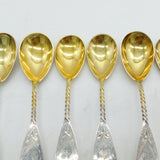 19th Century American .900 Silver Teaspoons Set Antique Philidelphia c1860s