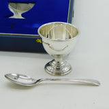 Boxed Sterling Silver Egg Cup & Spoon Breakfast Set Vintage 1985 Birmingham