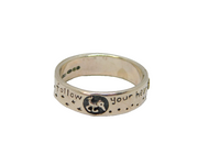 Sterling Silver Patterned 'Follow Your Heart' Band Ring Modern 2008 Size Q