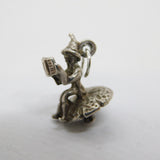 Sterling Silver Goblin on the Toadstool Charm Pendant Vintage c1970