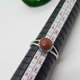 Sterling Silver Goldstone Set Signet Ring Vintage c1970 Size O 1/2 UK