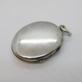 Victorian Sterling Silver Monogram Sweetheart Locket Pendant Antique c1880s