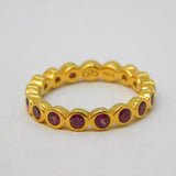 Links Of London Gold on Sterling Silver & Red Paste Set Eternity Ring