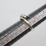 Sterling Silver Triple CZ Crossover Ring Vintage c1970 Size L 1/2