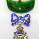 WWII Sterling Silver Enamel Royal Artillery Bow Sweetheart Brooch Antique c1940
