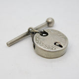 Victorian Sterling Silver Threepence Padlock & T-Bar Fob Antique c1880s