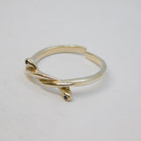 Sterling Silver Sapphire Twisted Knot Open Band Ring Vintage c1970 Size L 1/2