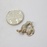 Sterling Silver Cockerel Chicken Charm Pendant Vintage c1970