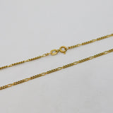 9ct Yellow Gold Essential Figaro Link Chain Necklace Vintage c1970s 52cm Length