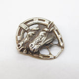 Art Deco Sterling Silver Horse Racing Brooch Pin Antique c1920s