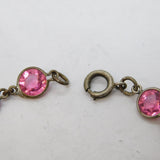 Sterling Silver & Pink Paste Set Dress Bracelet Antique c1930 Art Deco