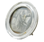 Sterling Silver Circular Picture Frame Antique 1921 Birmingham Art Deco