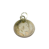 Edward VII Sterling Silver '2 Annas India' Coin Charm Pendant Antique 1904