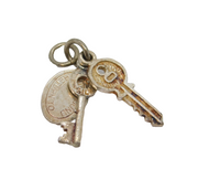 Sterling Silver Set Of Door Keys Charm Vintage c1970
