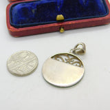 Sterling Silver Blue Mother of Pearl Charm Pendant Vintage c1970