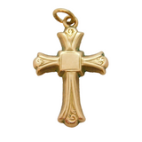 Edwardian 9ct Yellow Gold Religious Cross Pendant Antique c1910