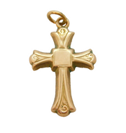 Edwardian 9ct Yellow Gold Religious Cross Pendant Antique c1910