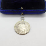 Sterling Silver Swiss 20 Cents Coin Charm Pendant Antique 1936 Art Deco