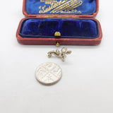 Sterling Silver Dachshund Dog Charm Pendant Vintage c1970