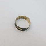 Sterling Silver Niello Enamel Mythical Symbols Ring Antique c1930 Size L 1/2
