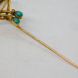 Murrle Bennett Edwardian 9ct Gold & Turquoise Set Stick Pin Antique c1910s