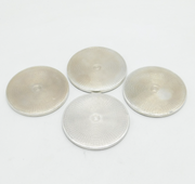 Set of Four Sterling Silver Engine Turned Drinks Coasters Vintage 1997