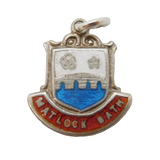 Sterling Silver Enamel Matlock Bath Charm Pendant Vintage c1970s