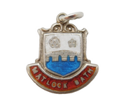 Sterling Silver Enamel Matlock Bath Charm Pendant Vintage c1970s