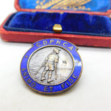 Rare Silver Metal & Enamel Handicapped Association 'With Courage & Faith' Brooch