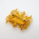 George III 20ct Yellow Gold Cannetille Work Foil-Back Paste Brooch Antique c1820