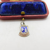 Sterling Silver and Enamel Honiton Travel Shield Charm Pendant Vintage c1970