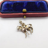 Sterling Silver Man on a Horse Charm Pendant Vintage c1970