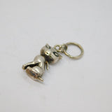 Sterling Silver Sitting Cat Charm Pendant Vintage c1970