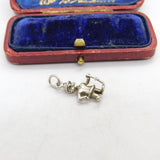 Sterling Silver Cartoon Rail Controller Charm Pendant Vintage c1970