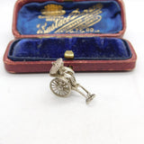 Sterling Silver Cycle Rickshaw Charm Pendant Vintage c1970