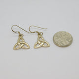 Pair of Sterling Silver Celtic Trinity Knot Hook Drop Earrings Modern c1990s