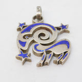 Studio Jewellery Sterling Silver Aries Zodiac Cast Pendant Vintage c1970