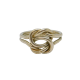 Sterling Silver Double Intertwined Infinity Knot Dress Ring Modern c1990 Size P