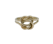 Sterling Silver Double Intertwined Infinity Knot Dress Ring Modern c1990 Size P