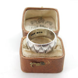 Sterling Silver Designer Line Pattern Band Ring 1971 London Vintage