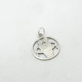 Sterling Silver 'Twins Of Gemini' Charm Pendant Vintage c1970