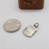 Sterling Silver Enamel Douglas Travel Shield Charm Pendant Vintage c1970