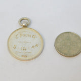 Sterling Silver "The Poetry Society" Engraved Medallion Charm Antique c1944