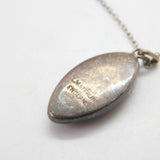 TLM Sterling Silver Morpho Butterfly Wing Island Scene Drop Necklace Antique