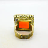 George III 9ct Gold, Carnelian Agate 'VL' Initial Seal Signet Ring Antique c1790